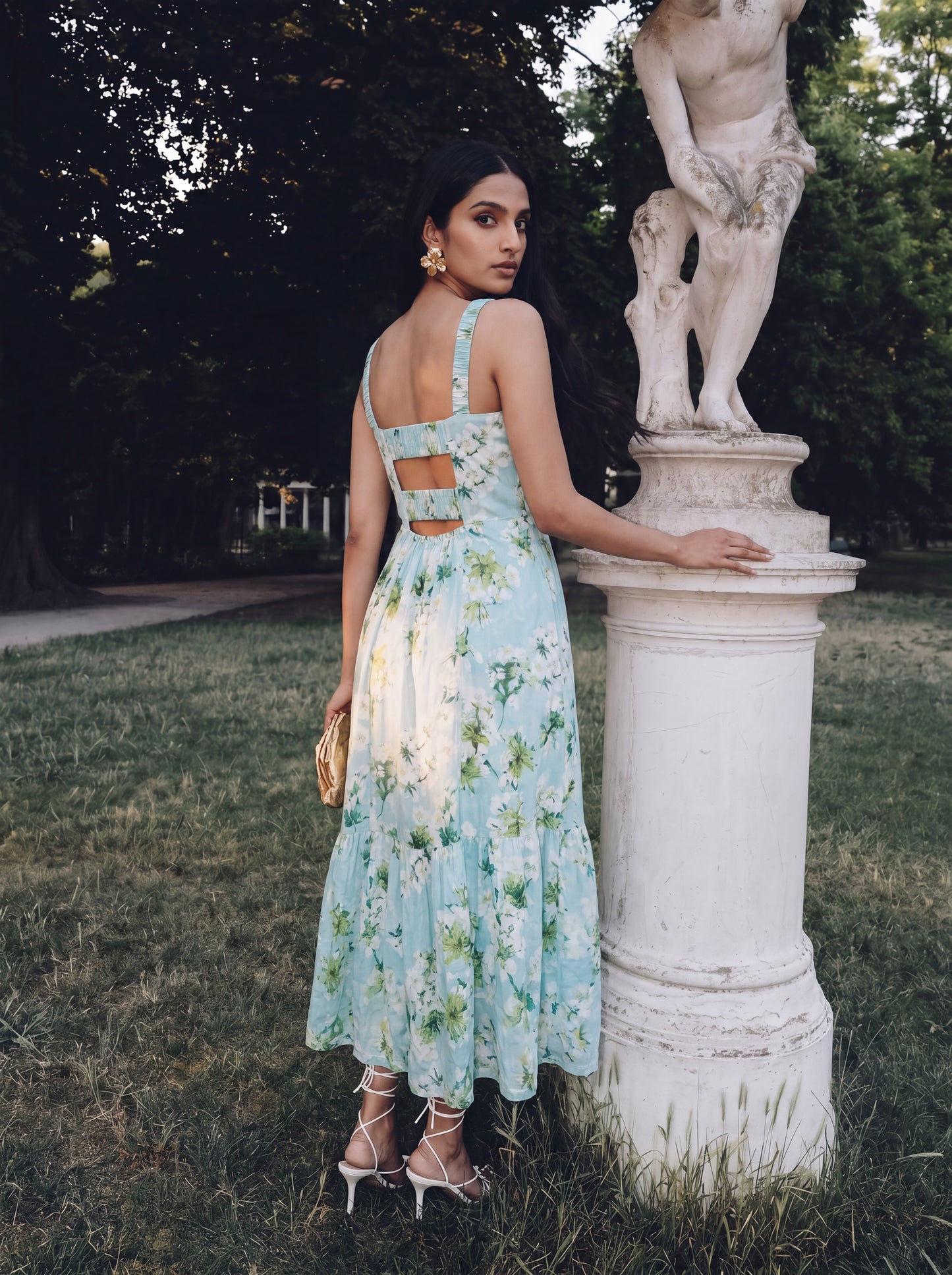 BLUE MIDI DRESS