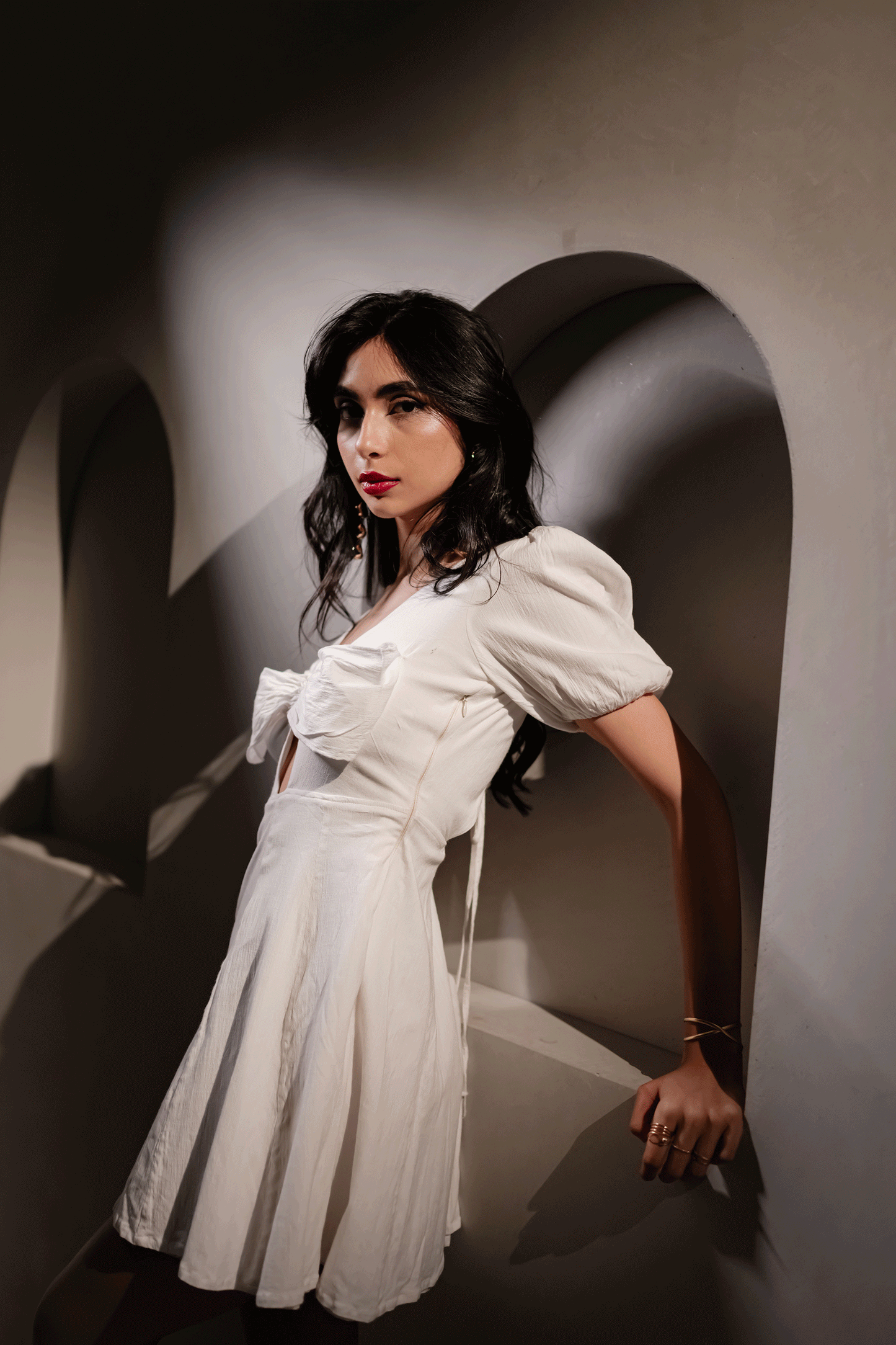 ELISE BOW DRESS
