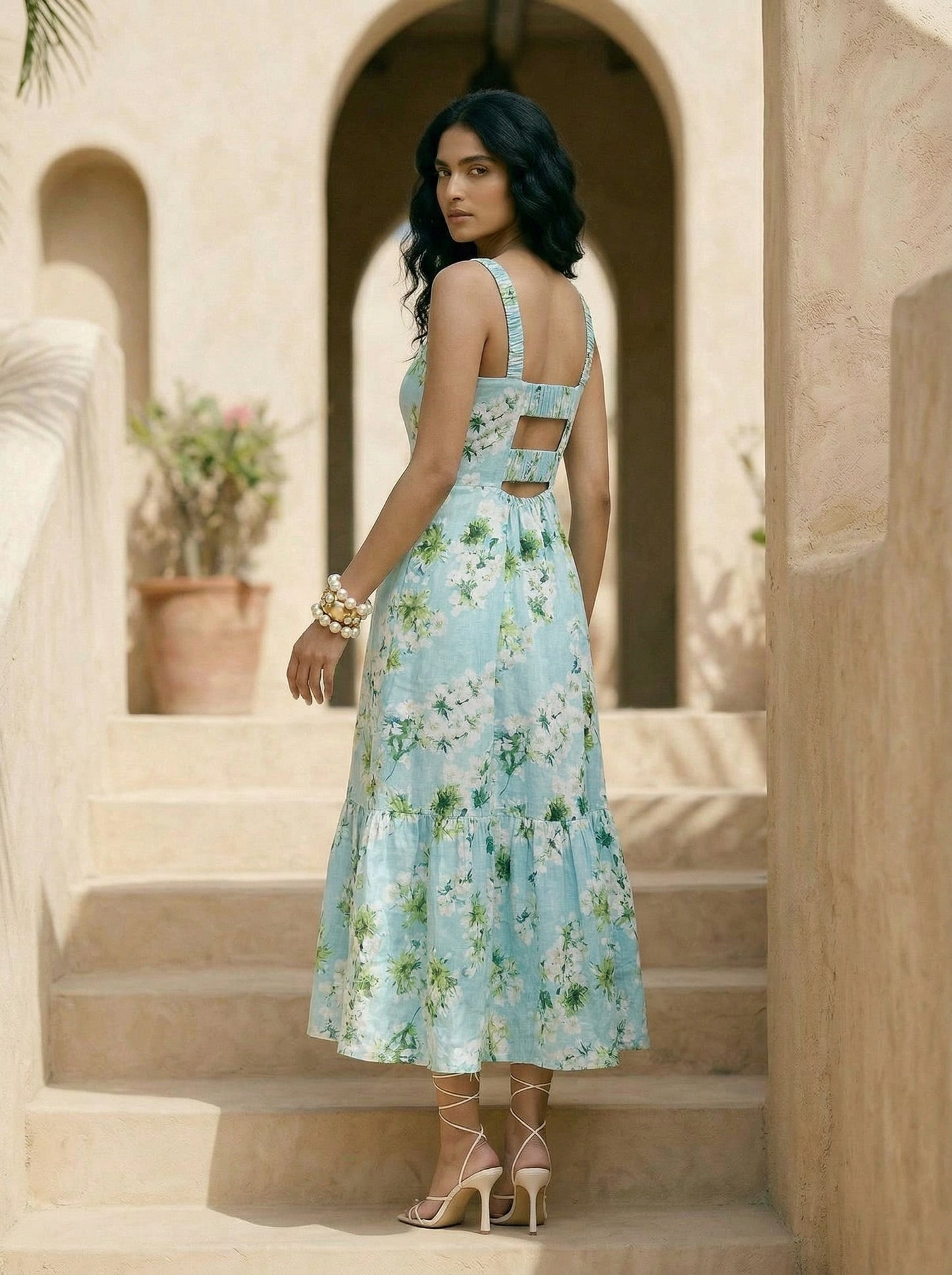 BLUE MIDI DRESS