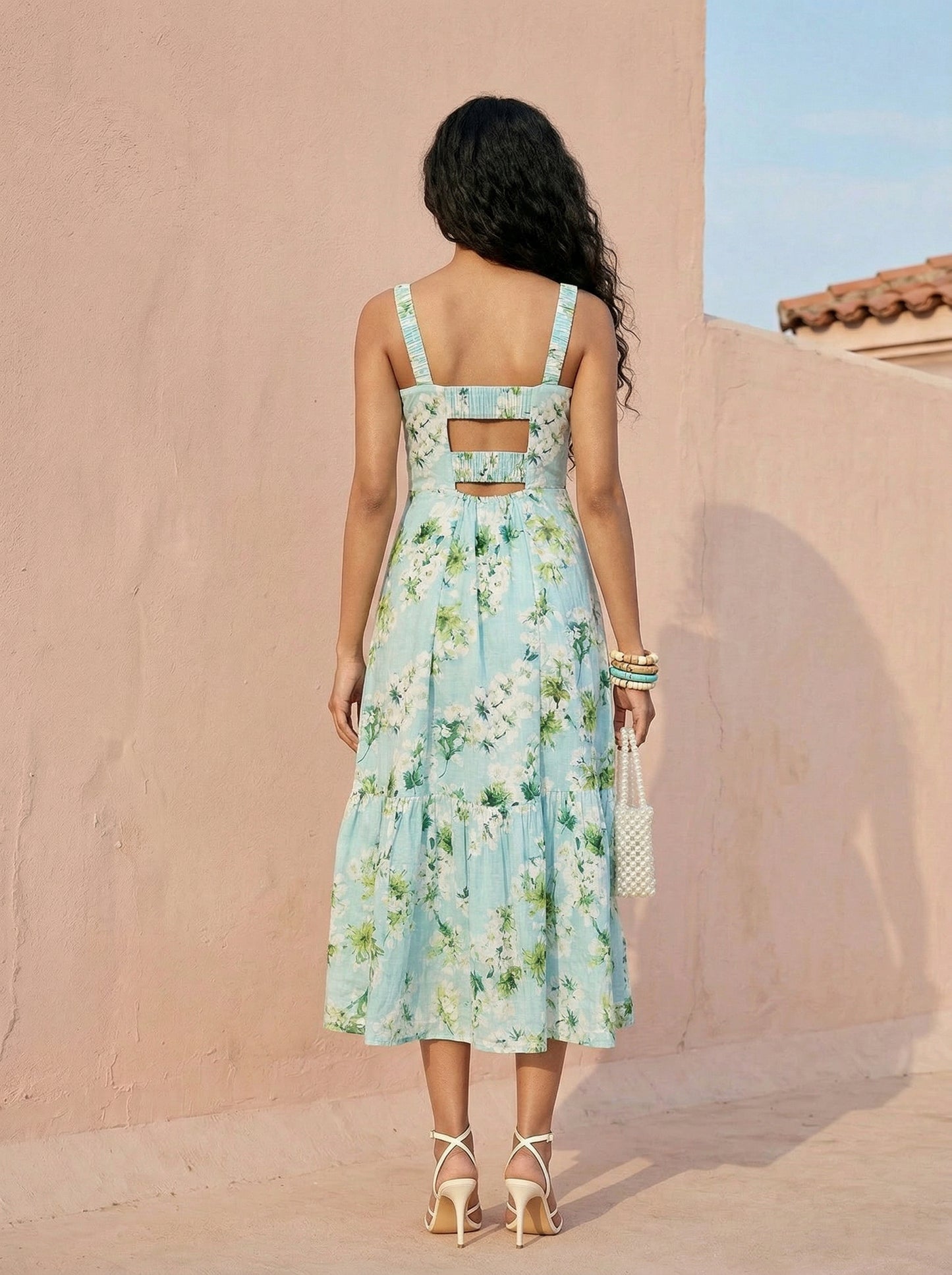 BLUE MIDI DRESS