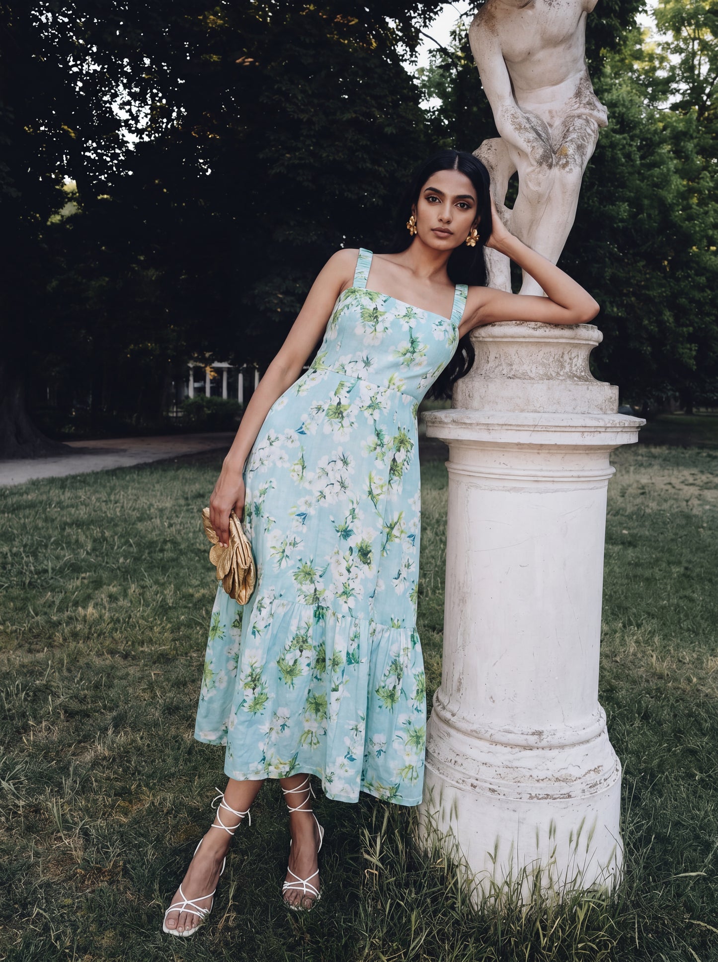 BLUE MIDI DRESS