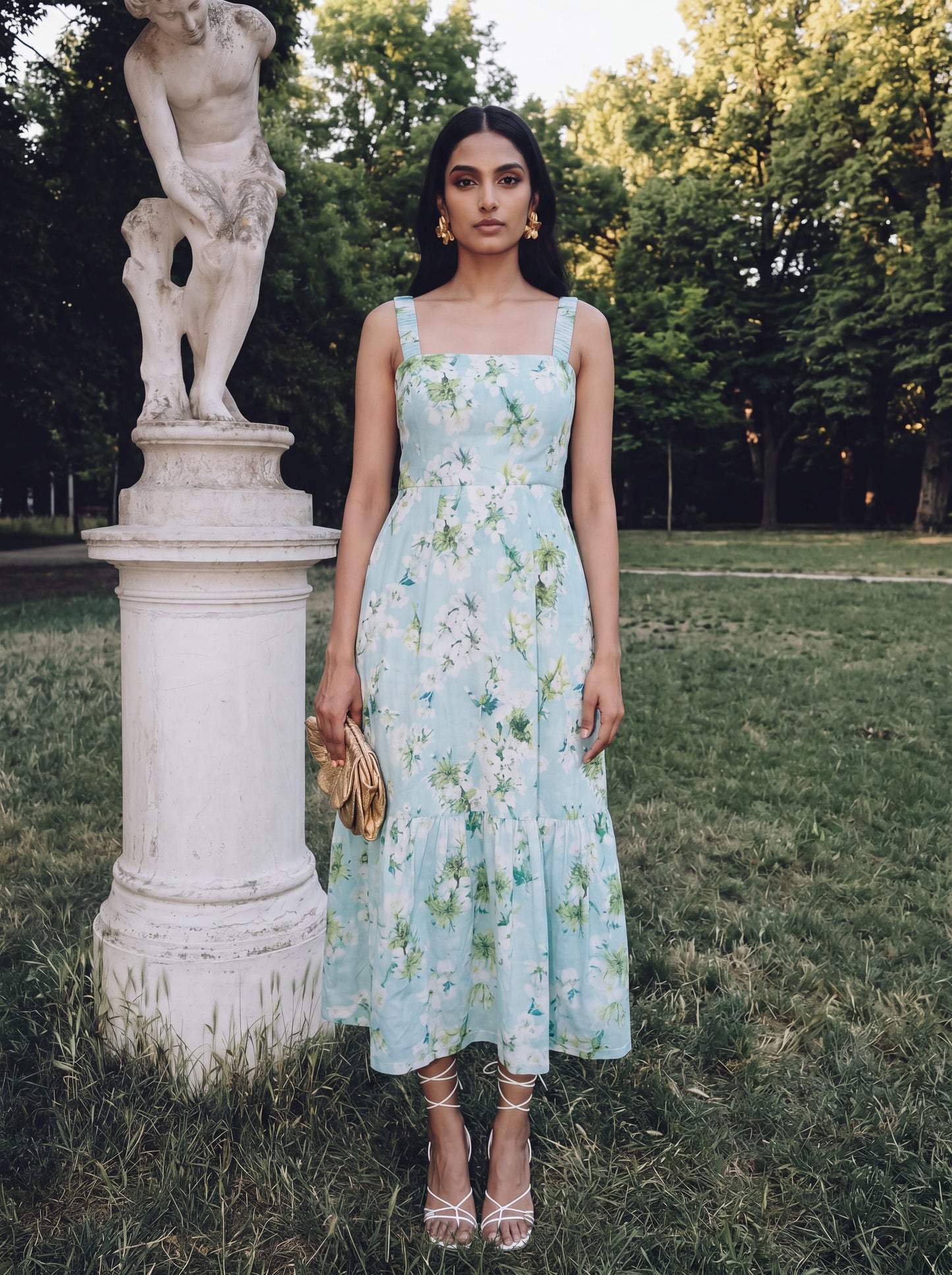 BLUE MIDI DRESS