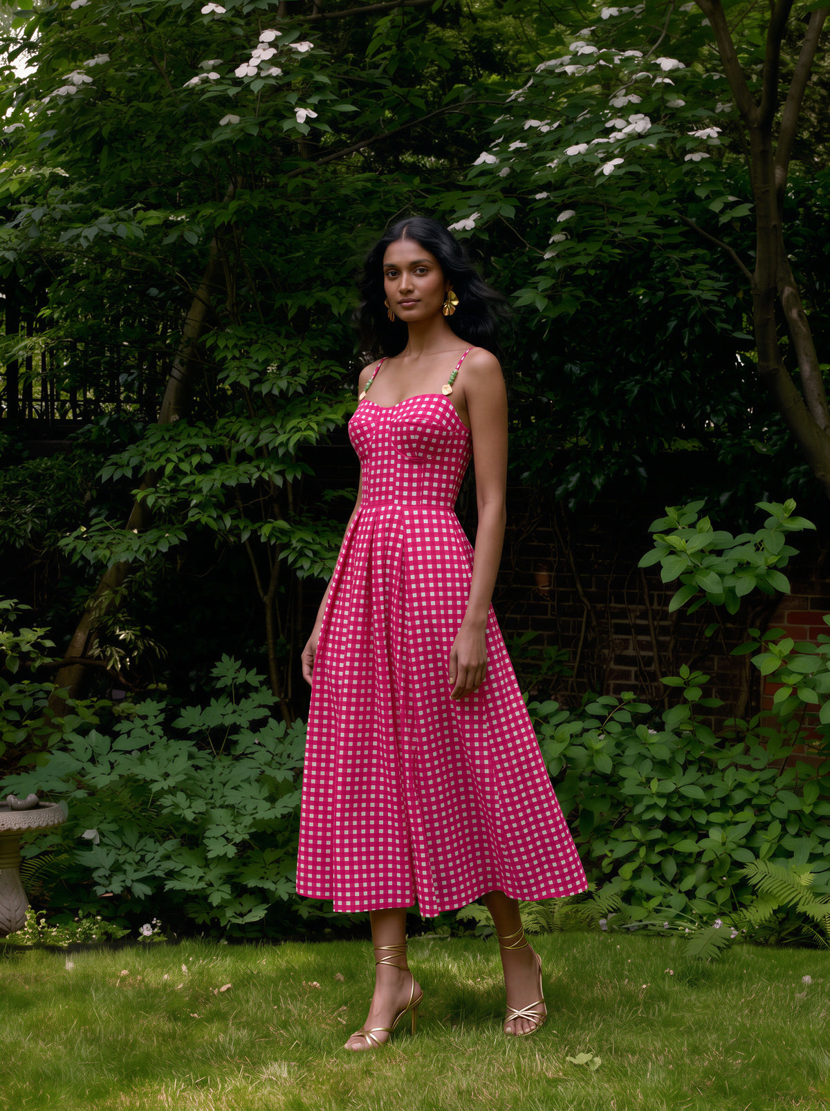 BERRY GINGHAM MIDI