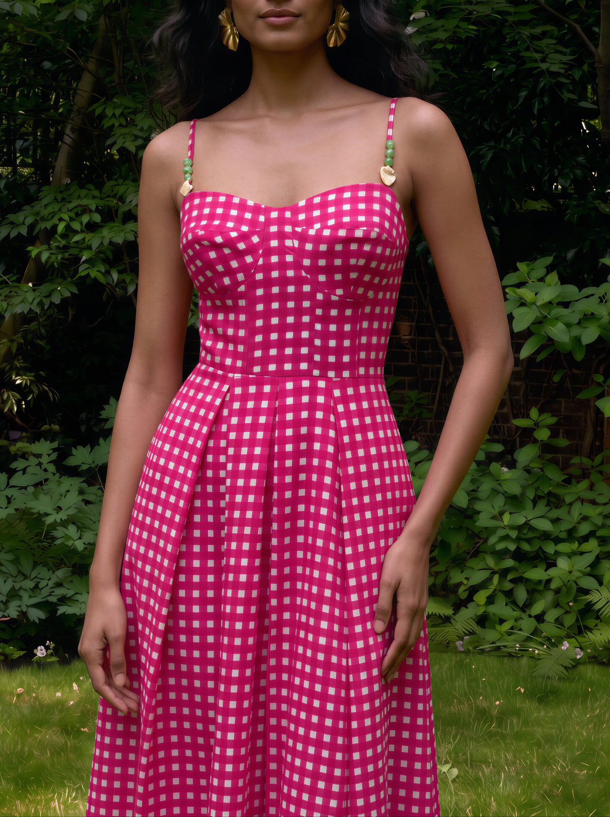 BERRY GINGHAM MIDI