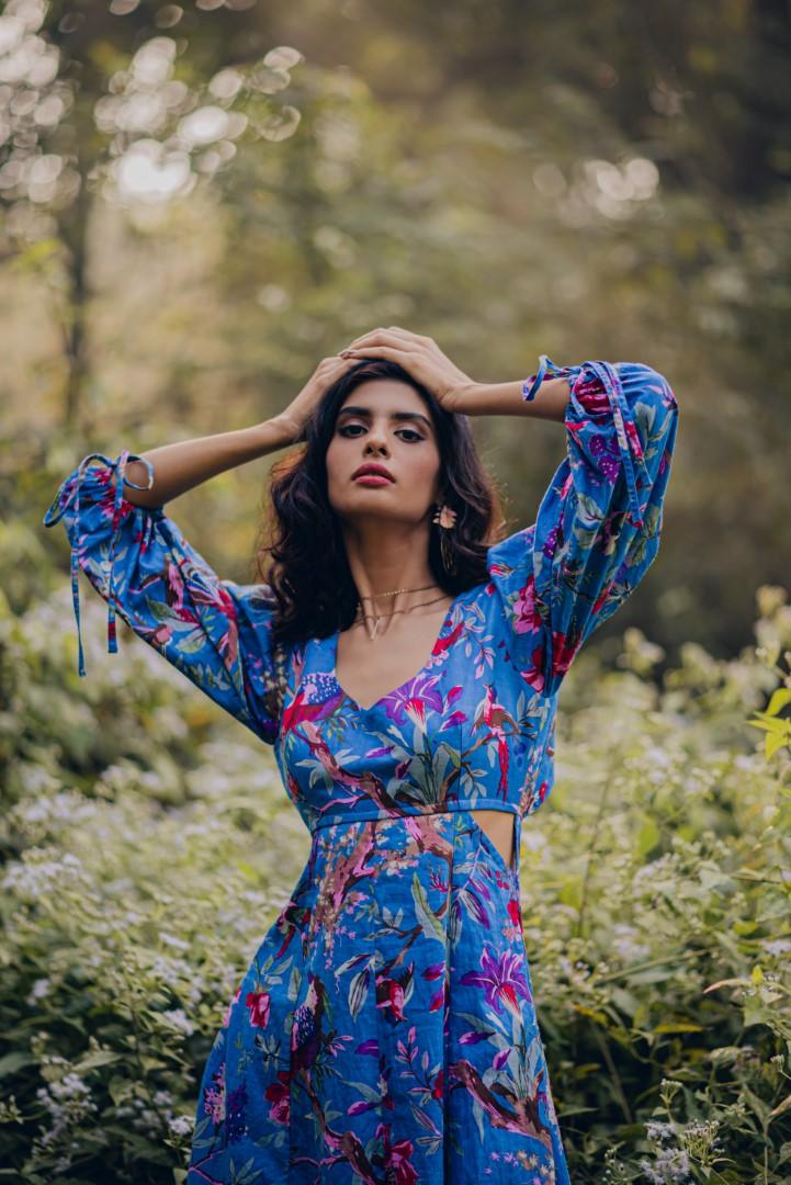 AZURE JUNGLE DRESS